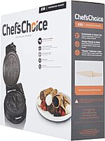 Chef'sChoice KrumKake Maker Features Nonstick Surface and Instant Heat Recovery with Temperature Control and Ready Light