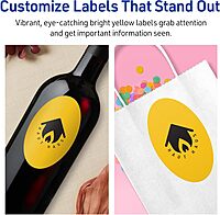 AVERY Printable Oval Labels, Sure Feed Technology, 4" x 6", Bright Yellow, Print-to-The-Edge, Laser/Inkjet