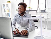 Bostitch Office Black+Decker Dimmable Bar Desk Lamp, 5.5W, White (VLED1813WHITE-BD)