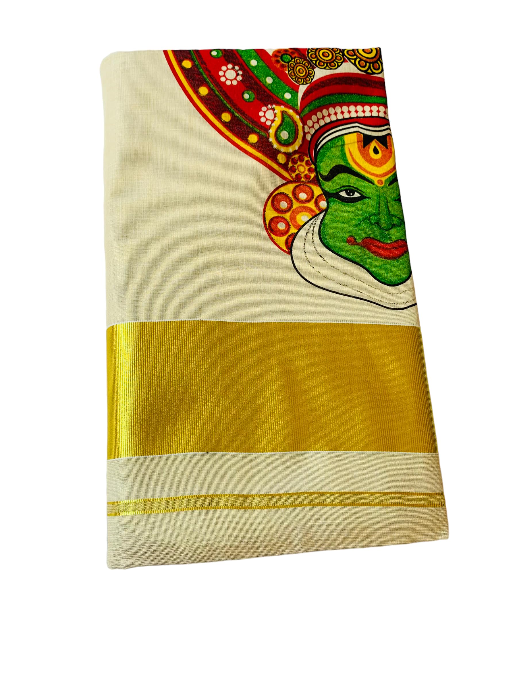 Kuthampully Kerala Sarees For Women's | Printed Onam Saree For Women | Multicolor Tissue Mural Saree | Traditional South Indian Sarees | Best Authentic Women's Zari Kasavu | EKM-612 | Pack Of 1