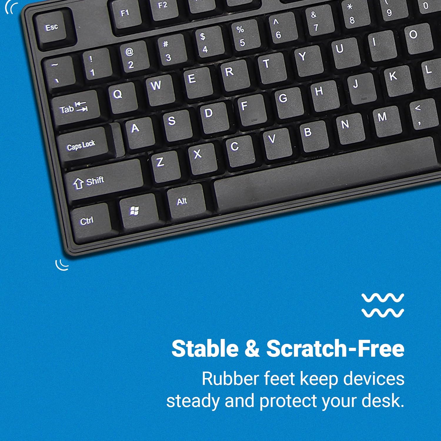 Manhattan Wireless Keyboard and Mouse Combo - Full-Size USB Wireless Keyboard Mouse Set with 2.4GHz Dongle for PC Computer