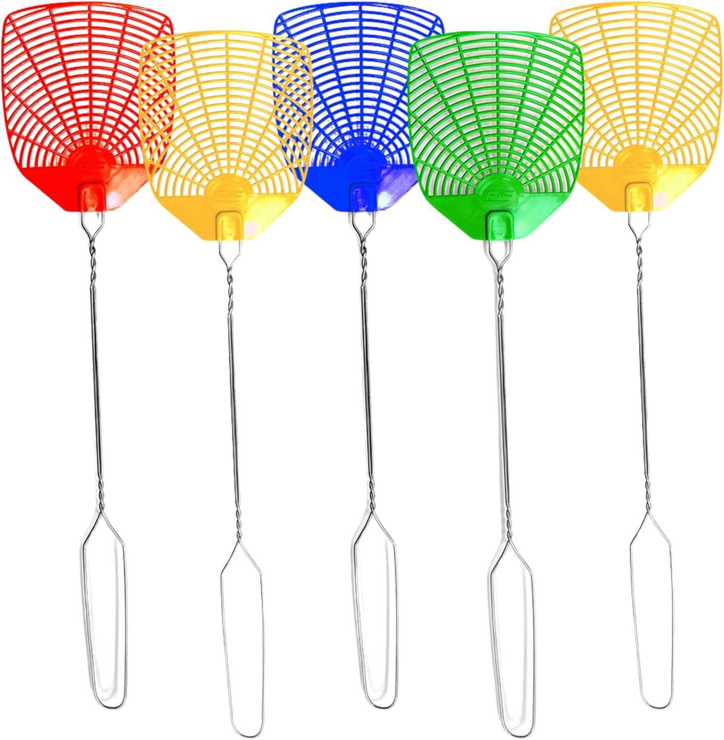 PIC Wire Handle Fly Swatters, Assorted Colors, Pack Of 2 Swatters