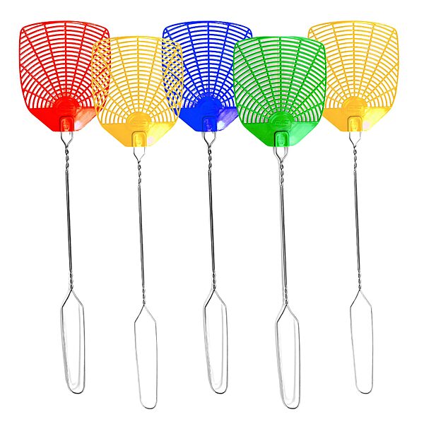 PIC Wire Handle Fly Swatters, Assorted Colors, Pack Of 2 Swatters