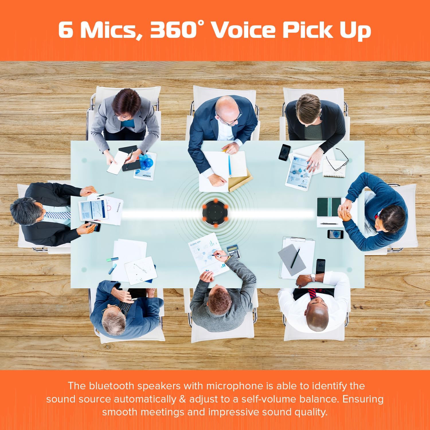 Spracht Conference Mate Pro Speaker, Conference Speakerphone, Conference Microphone, 6 Mics