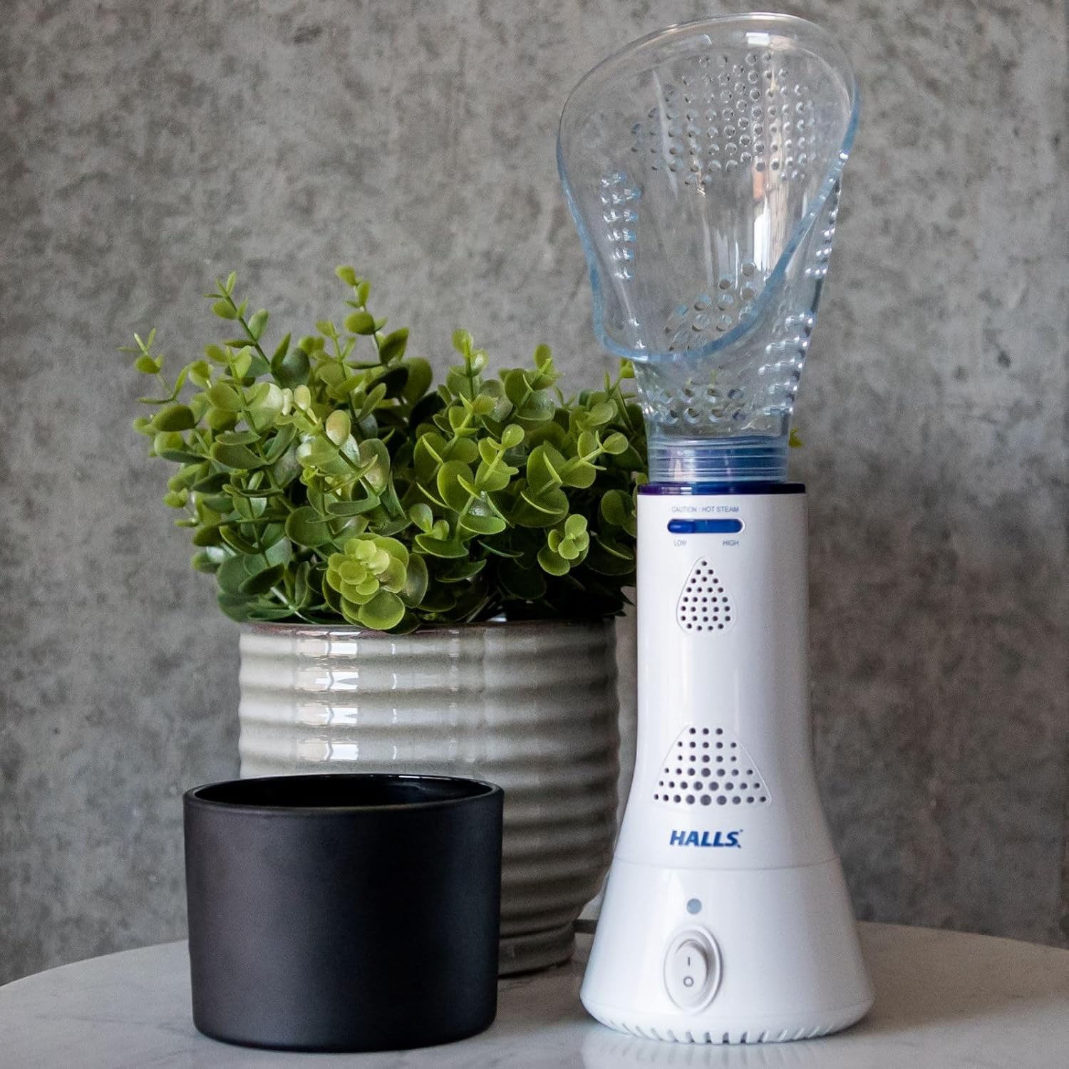 Crane x Halls Personal Vaporizer Steam Inhaler, Throat Steamer, Warm Steam Sinus Inhaler for Congestion and Cough Relief