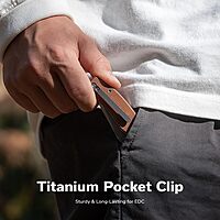 CIVIVI Clingman EDC Pocket Folding Knife, 2.99" Nitro-V, Liner Lock, Titanium Reversible Clip