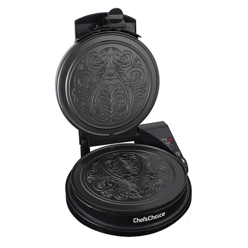 Chef'sChoice KrumKake Maker Features Nonstick Surface and Instant Heat Recovery with Temperature Control and Ready Light