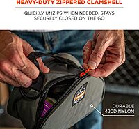 Ergodyne Arsenal 5187 Respirator Mask Storage Bag, Fits Half Face Respirators, Clamshell Design, Loop Attachment Gray