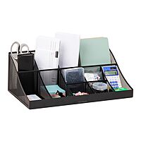 Mind Reader Cup and Condiment Station Countertop Organizer, 11-Compartment