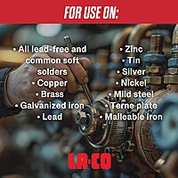 LA-CO 22194 -Water Soluble, All Weather Copper Flux Paste for Soldering, Brush in Cap, Developed for Plumbing, 4 oz