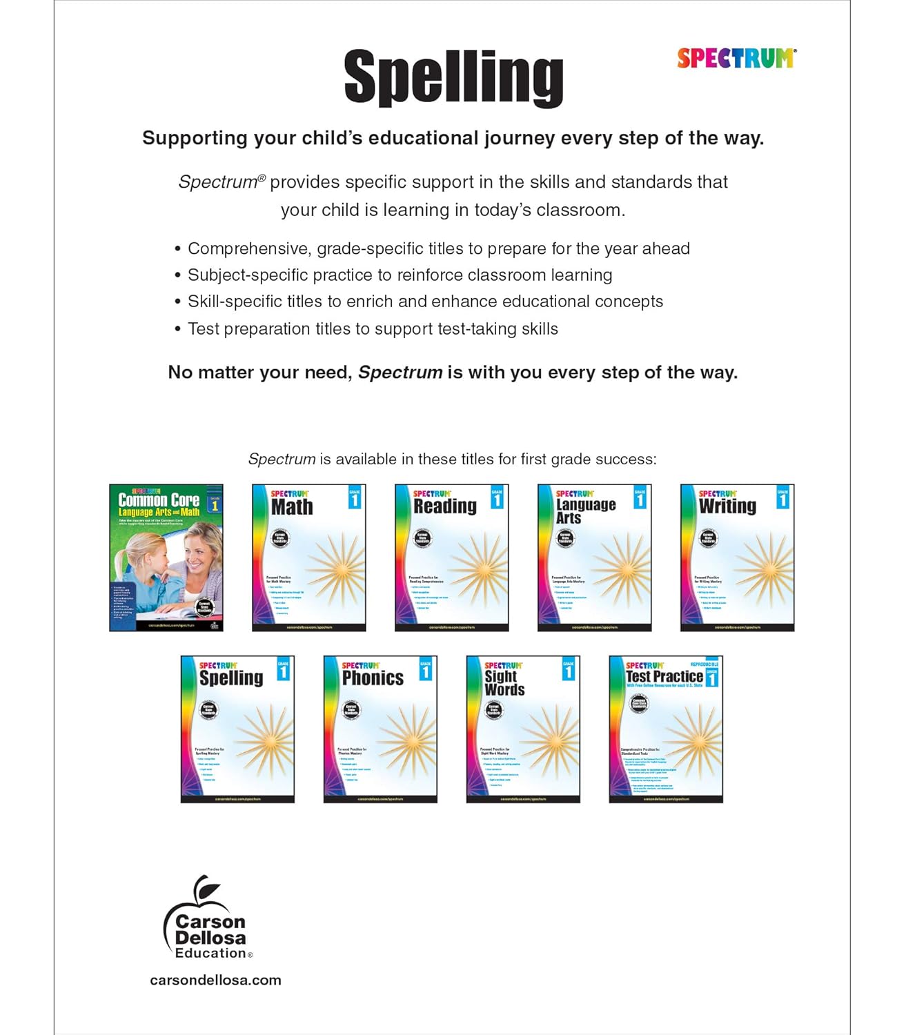 Spectrum Spelling Workbook Grade 1, Ages 6 to 7, 1st Grade Spelling Workbooks