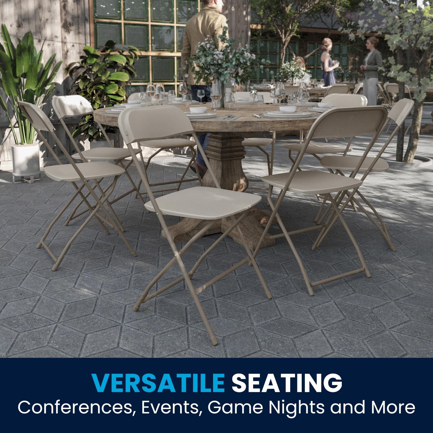 Flash Furniture Hercules Series Commercial-Grade Plastic Folding Chair - 650LB Weight Capacity