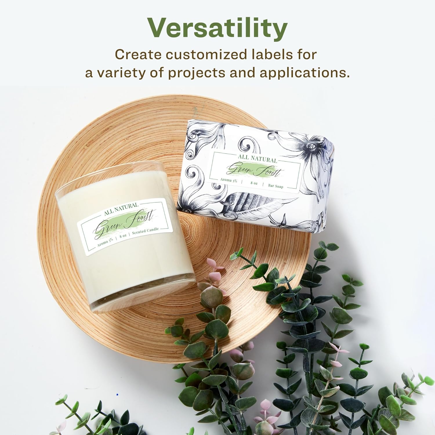 Avery EcoFriendly Matte White Recycled Rectangle Labels, 1" x 2.5", Matte White Labels, Permanent Adhesive, Laser/Inkjet Printable, 240 Total