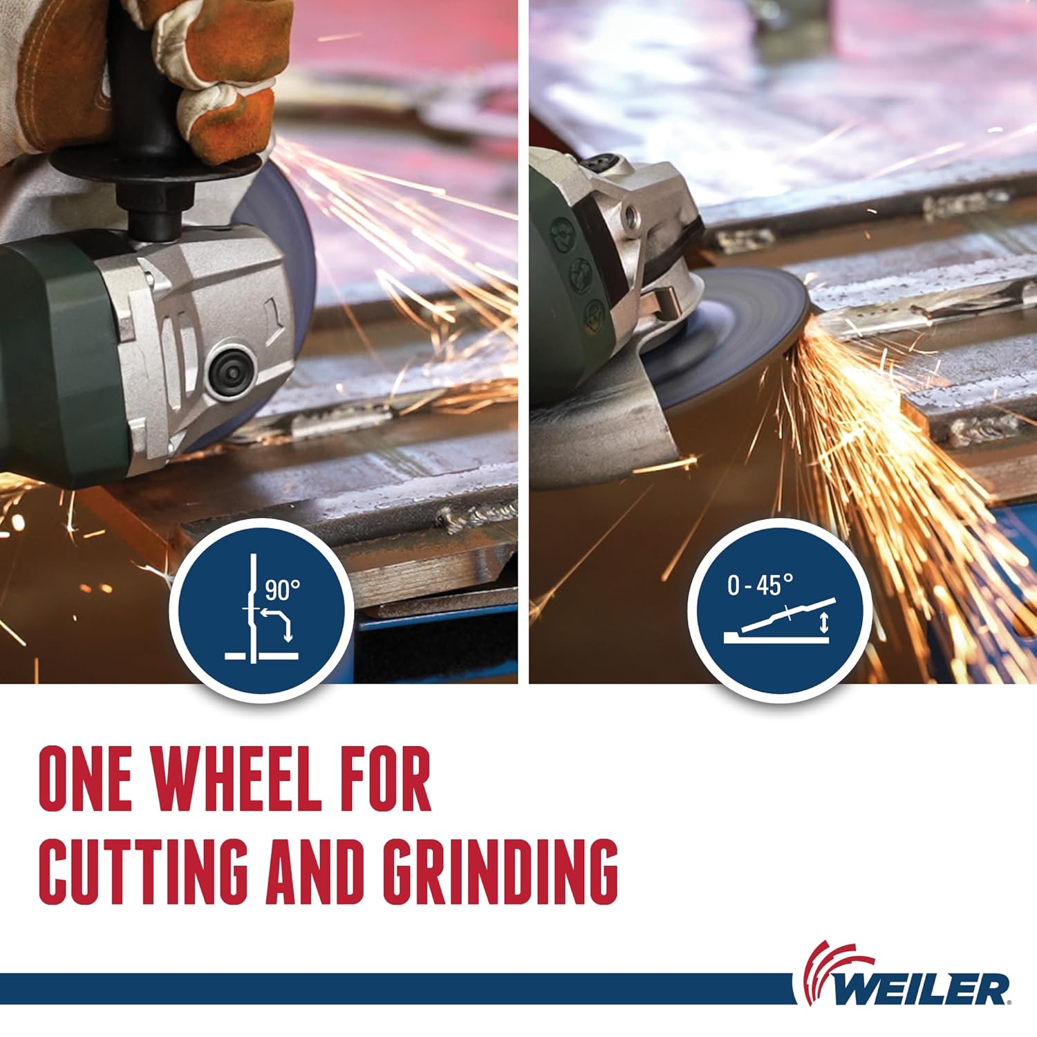 WEILER 7" x 1/8" Tiger Type 27 Cut and Grind Combo Wheel A30S