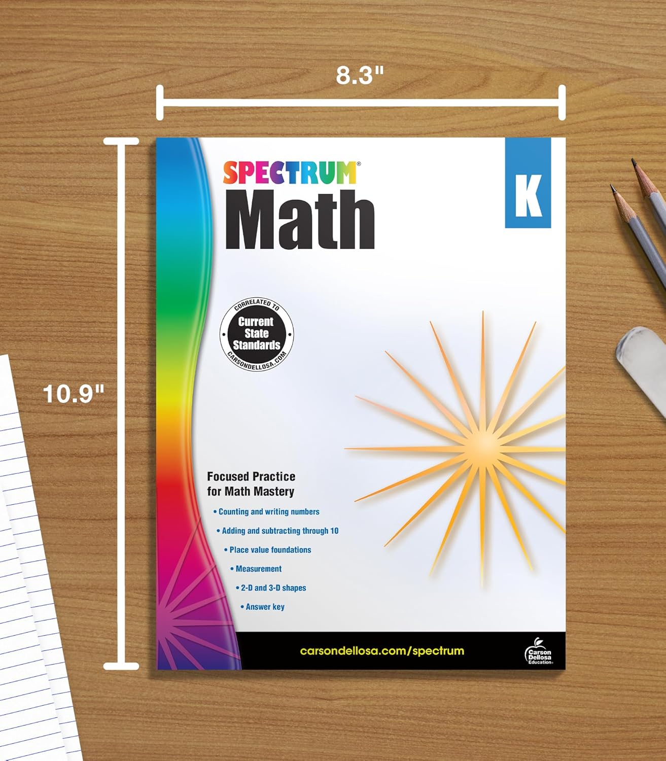 Spectrum Kindergarten Math Workbooks, Ages 5 to 6, Counting Numbers, Addition and Subtraction, Geometry and Place Value