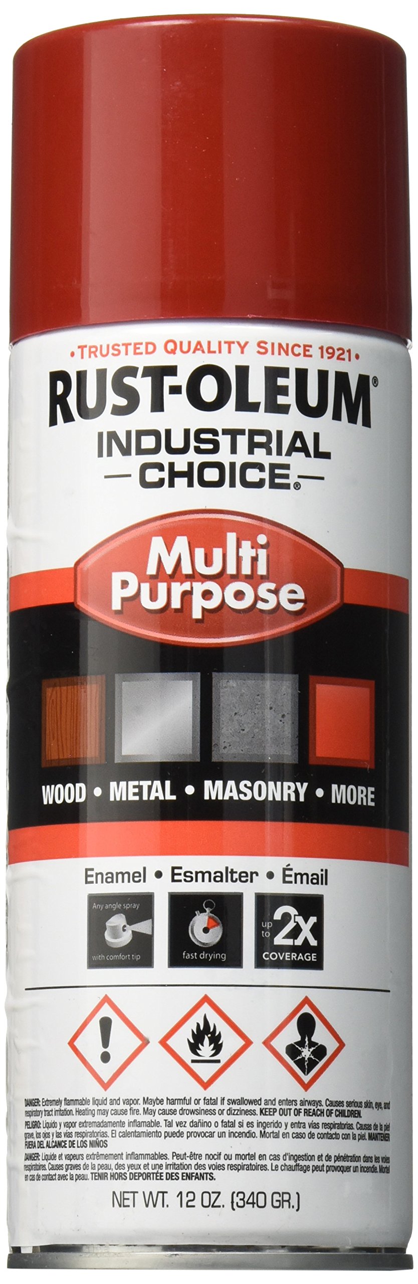 RUST-OLEUM Industrial Choice 1600 System Multi-Purpose Enamel Spray Paint, 12 oz