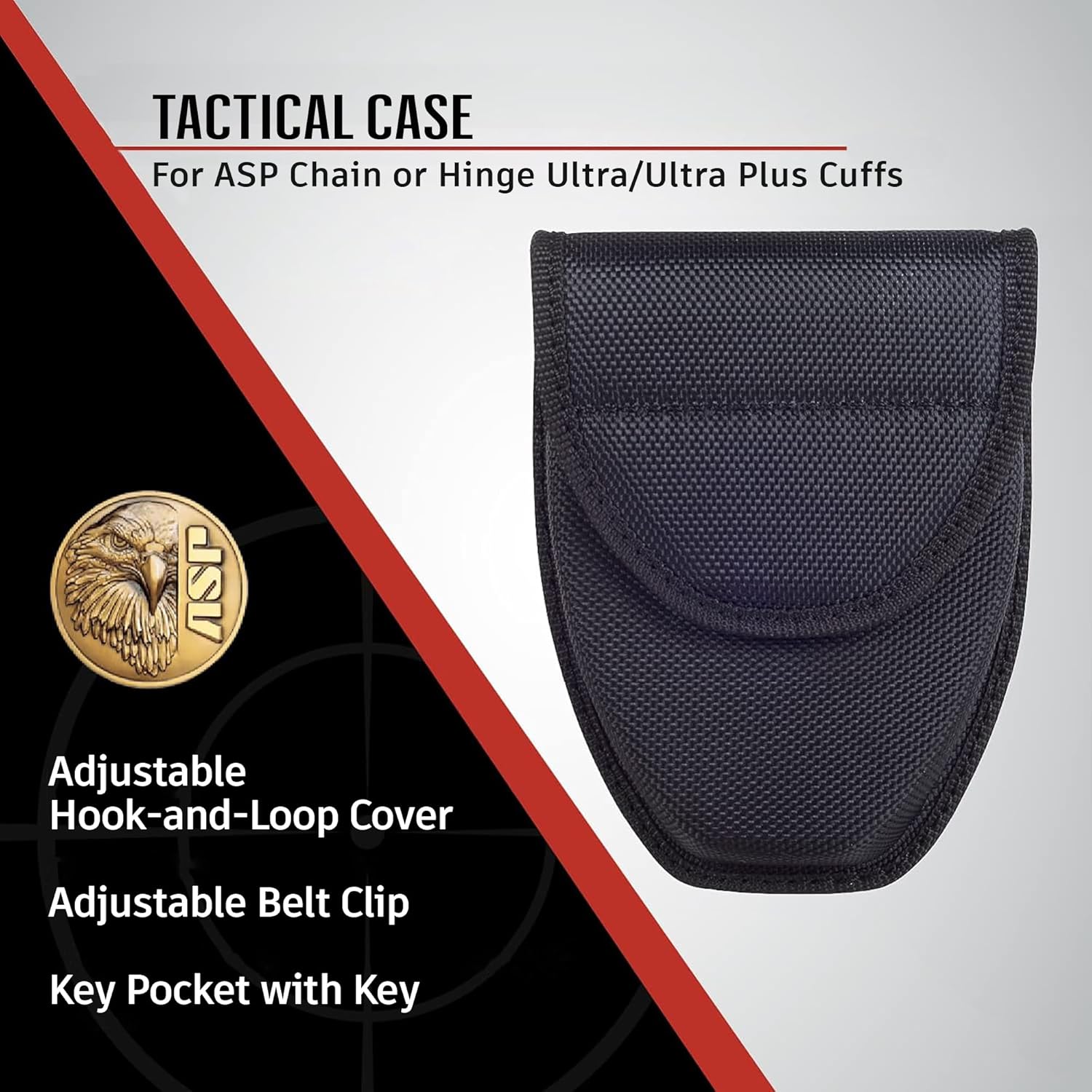 ASP, Inc. Ballistic Tactical Handcuff Case for Chain or Hinge Handcuffs, Handcuff Case for Duty Belt