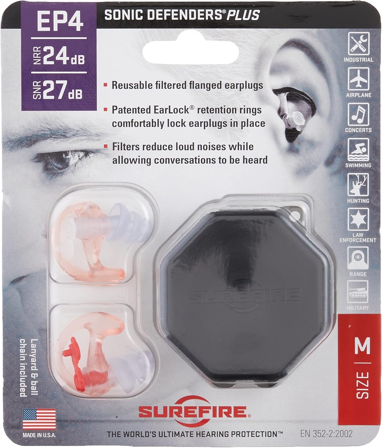 SureFire EP4 Sonic Defenders Plus filtered Earplugs