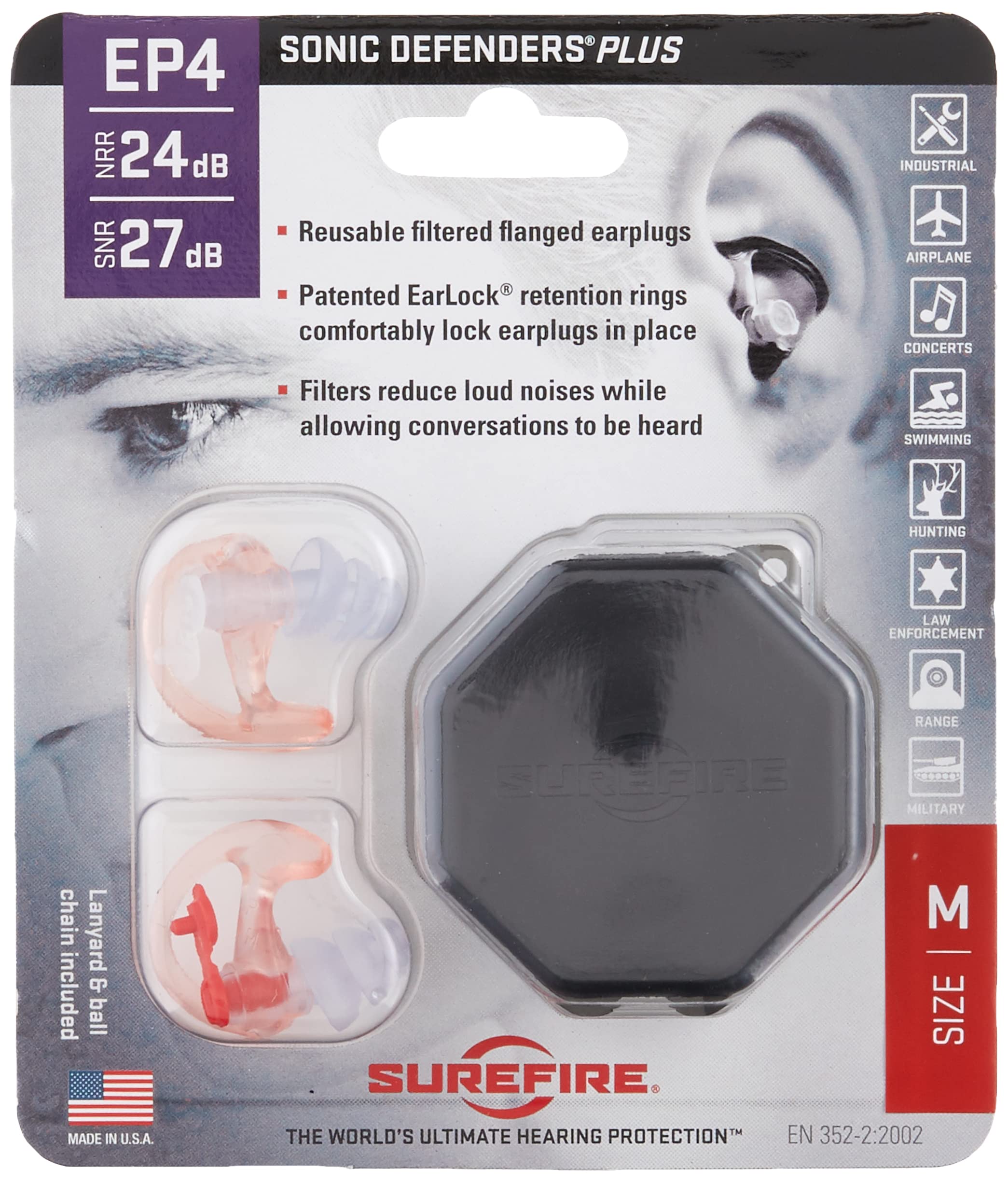 SureFire EP4 Sonic Defenders Plus filtered Earplugs