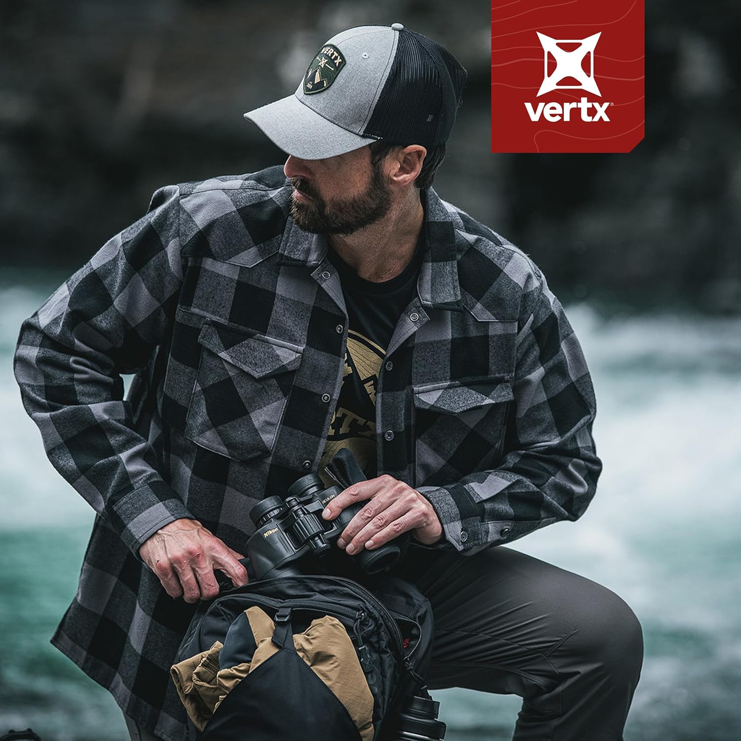 VERTX Canyon Valley Mens Tactical Flannel Shirt Long Sleeve