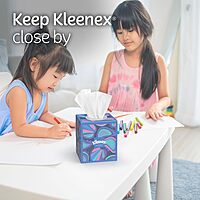 Kleenex Anti-Viral Facial Tissues, Classroom or Office Tissue, 4 Cube Boxes, 55 Tissues per Box, 3-Ply (220 Total Tissues) White 55 Count (Pack of 4)