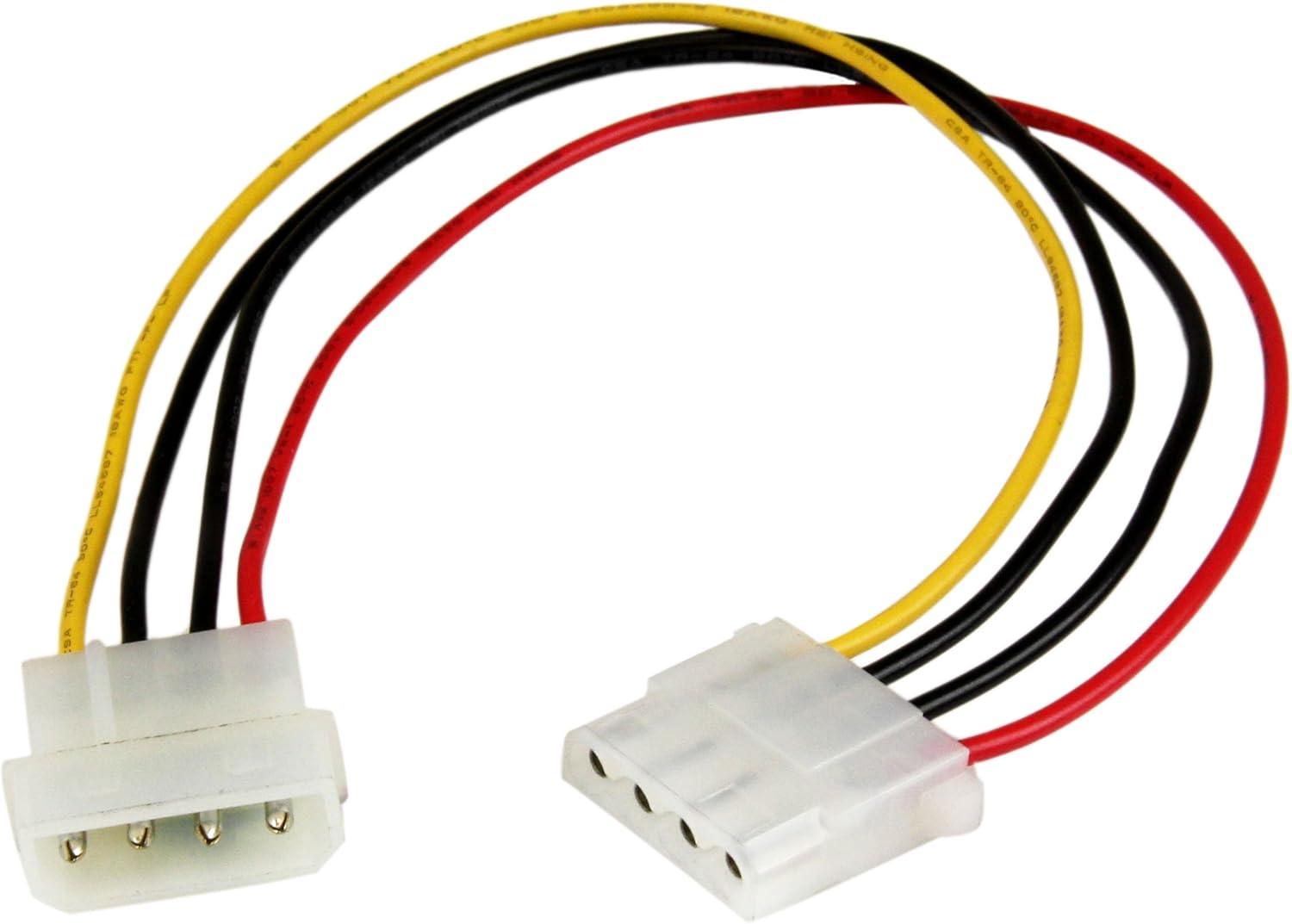 StarTech.com 12in Molex LP4 Power Extension Cable M/F - 4 pin Molex Power Connector - 4 pin Power Extension Cable
