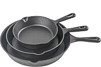 COMMERCIAL CHEF Pre-Seasoned Cast Iron Skillets