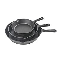 COMMERCIAL CHEF Pre-Seasoned Cast Iron Skillets