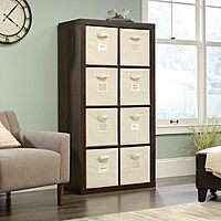 Sauder Stow-away Cube Storage 8-Cube Organizer/Pantry cabinets, Smoked Oak finish