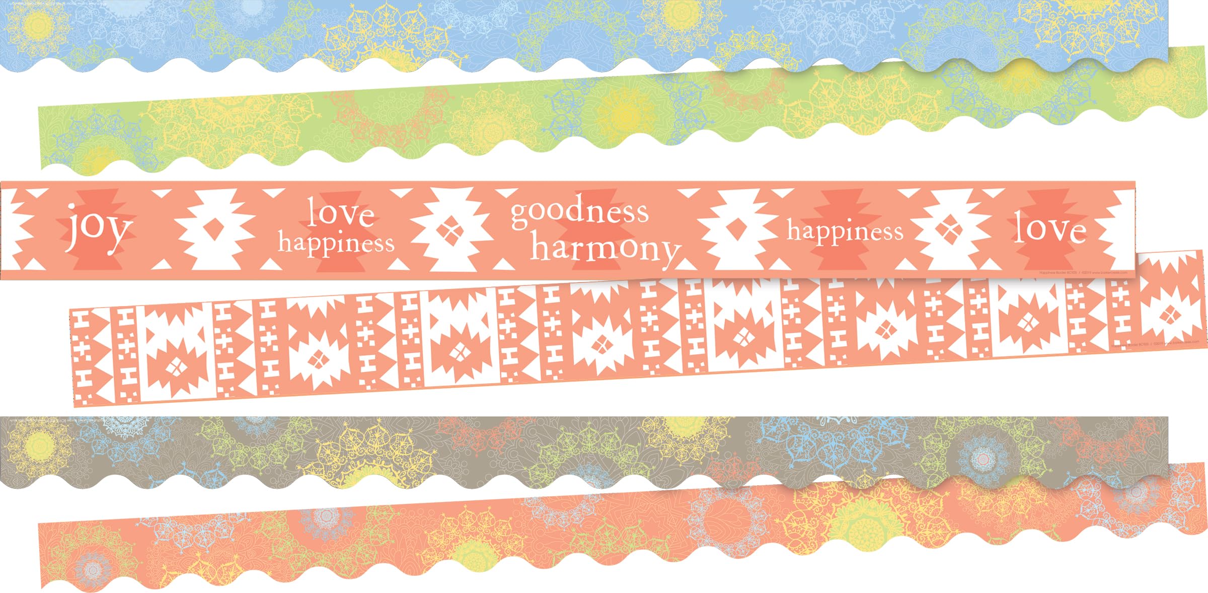 Barker Creek Double-Sided Border, Calming Sunset, School & Office Supplies, Bulletin Board Border Trim, Set of 3 Designs
