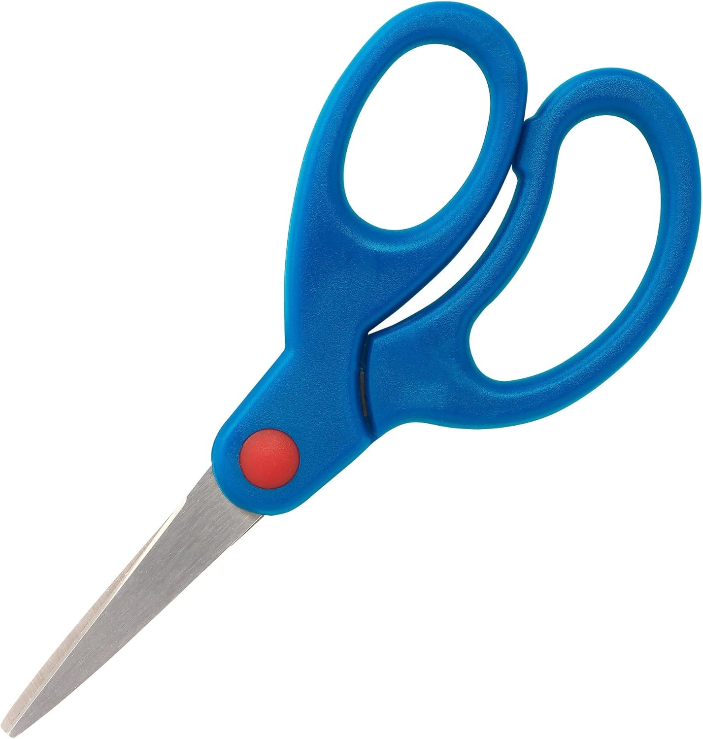 Sparco Bent Handle 5in Kids Scissors - 5in Overall Length - Stainless Steel - Pointed Tip - Blue - 1 Each