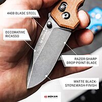 Böker MAGNUM Rockstub Brown Micarta -01SC710