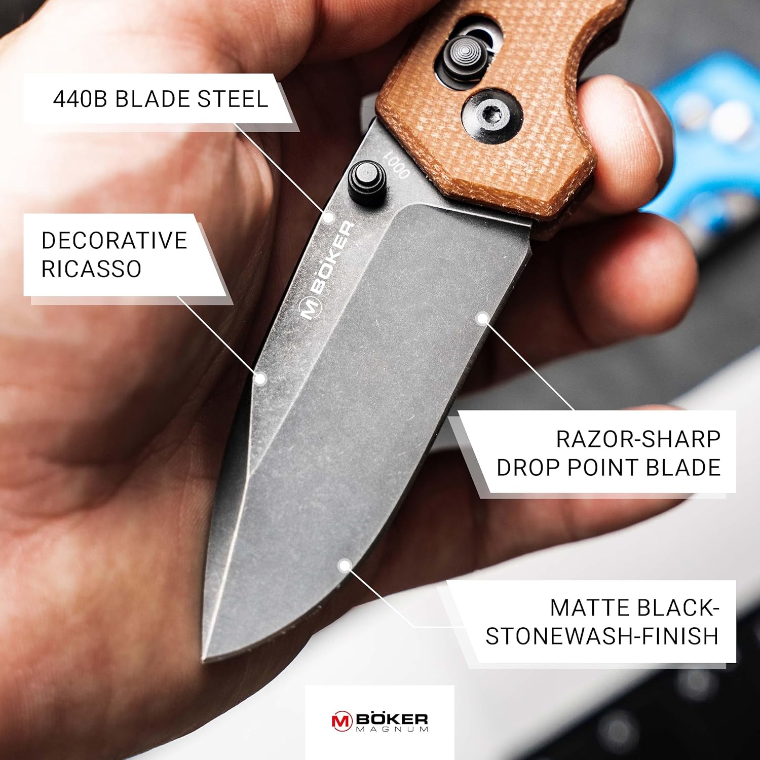 Böker MAGNUM Rockstub Brown Micarta -01SC710