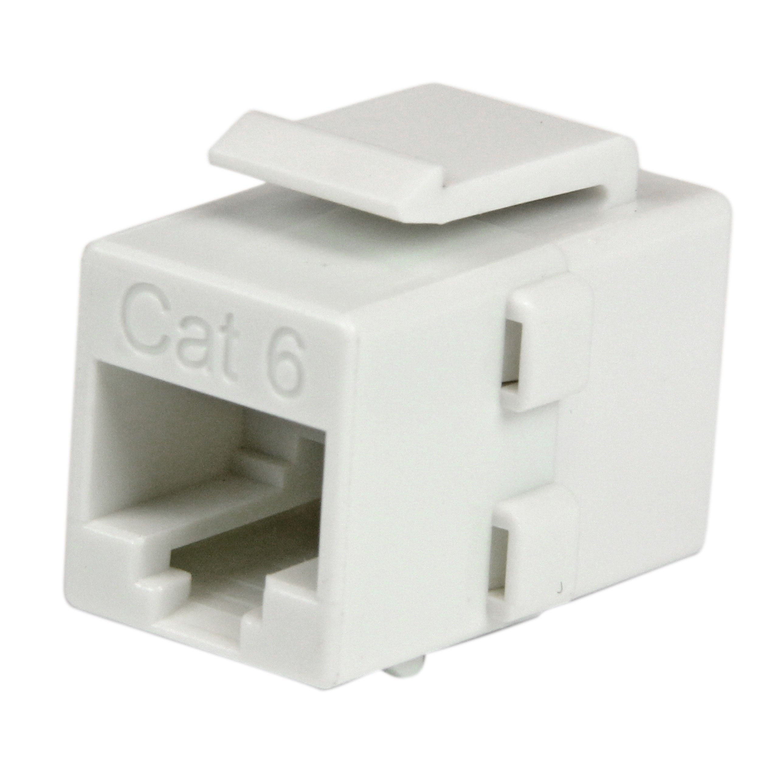 StarTech.com White Cat 6 RJ45 Keystone Jack Network Coupler F/F - RJ45 Coupler - Cat6 Coupler