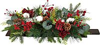 Nearly Natural 24in. Holiday Berries, Pinecones and Eucalyptus Christmas Artificial Arrangement Cutting Board Wall Décor or Table Arrangement