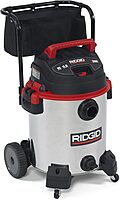 RIDGID 16-Gallon Stainless Steel Wet/Dry Vacuum with Cart, 6.5 Peak HP Motor & 2-1/2-Inch Diffuser Attachment Vacuum