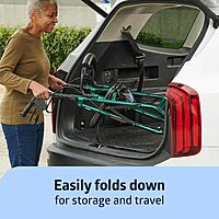 Medline Aluminum Rollator Walker with Seat, Green, 250 Lb. Weight Capacity, Lightweight, 6" Wheels, Foldable, Adjustable Handles, Rolling Walker for Seniors