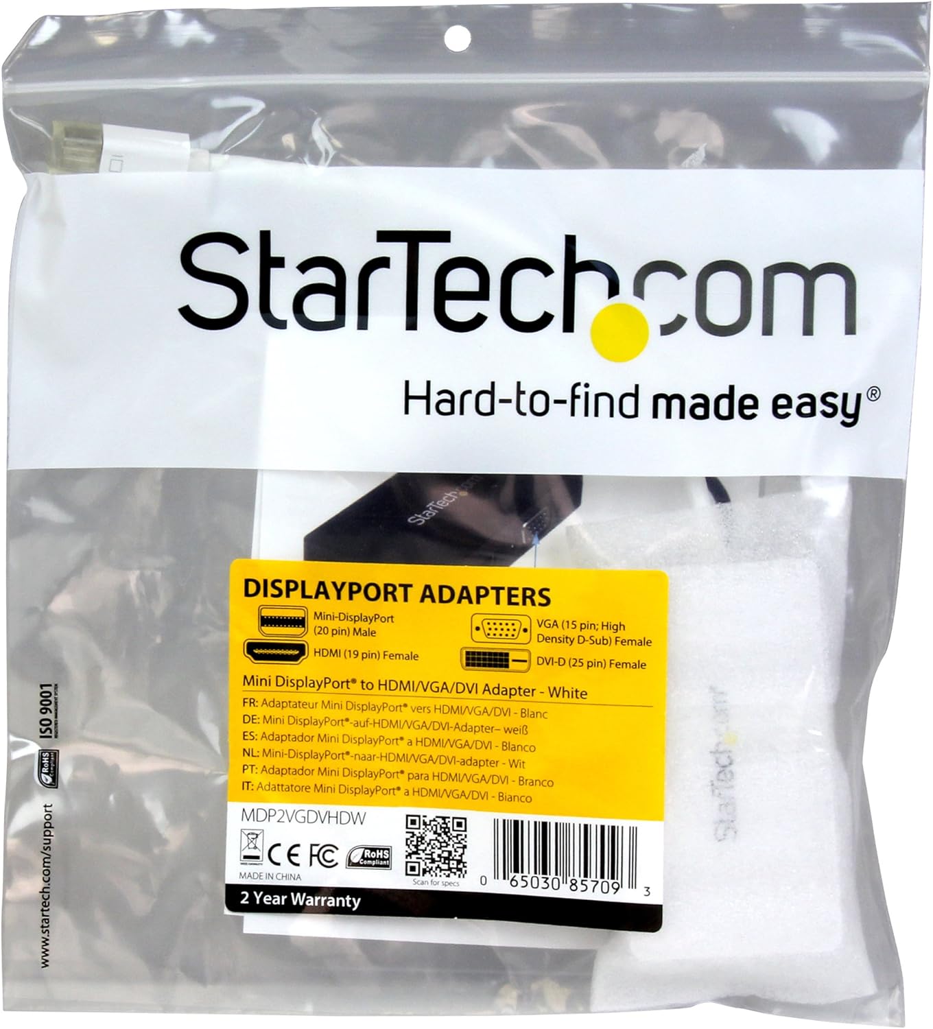 StarTech.com 3-in-1 Mini DisplayPort Adapter - Mini DP to HDMI, DVI, VGA or DisplayPort