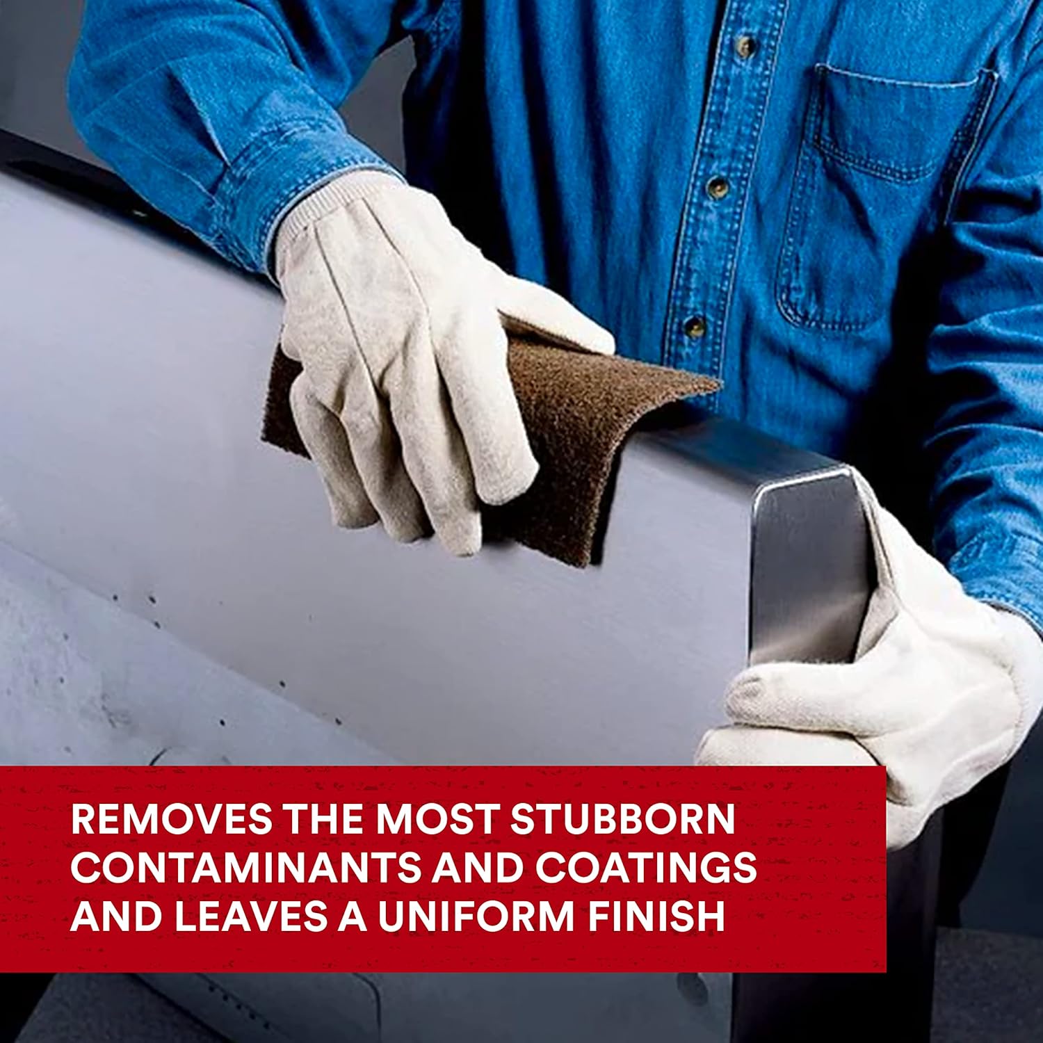 3M Scotch-Brite Heavy Duty Hand Pad 7440B, 6 in x 9 in, Pack of 40, Hand Sanding Pad - Metal Deburring and Finishing Pad