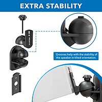 Mount-It! Speaker Wall Mount Full Motion Brackets for Surround Sound Satellite Ceiling and Bookshelf Speakers, 2 Mounts