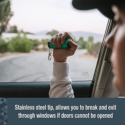SABRE Safe Escape 3-in-1 Pepper Gel Spray with Seat Belt Cutter and Window Breaker