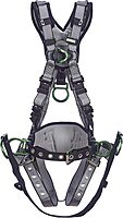 MSA V-FIT Derrick Full-Body Harness - Back/Chest/Hip D-Rings, Tongue-Buckle Leg Straps, Shoulder/Lumbar Padding