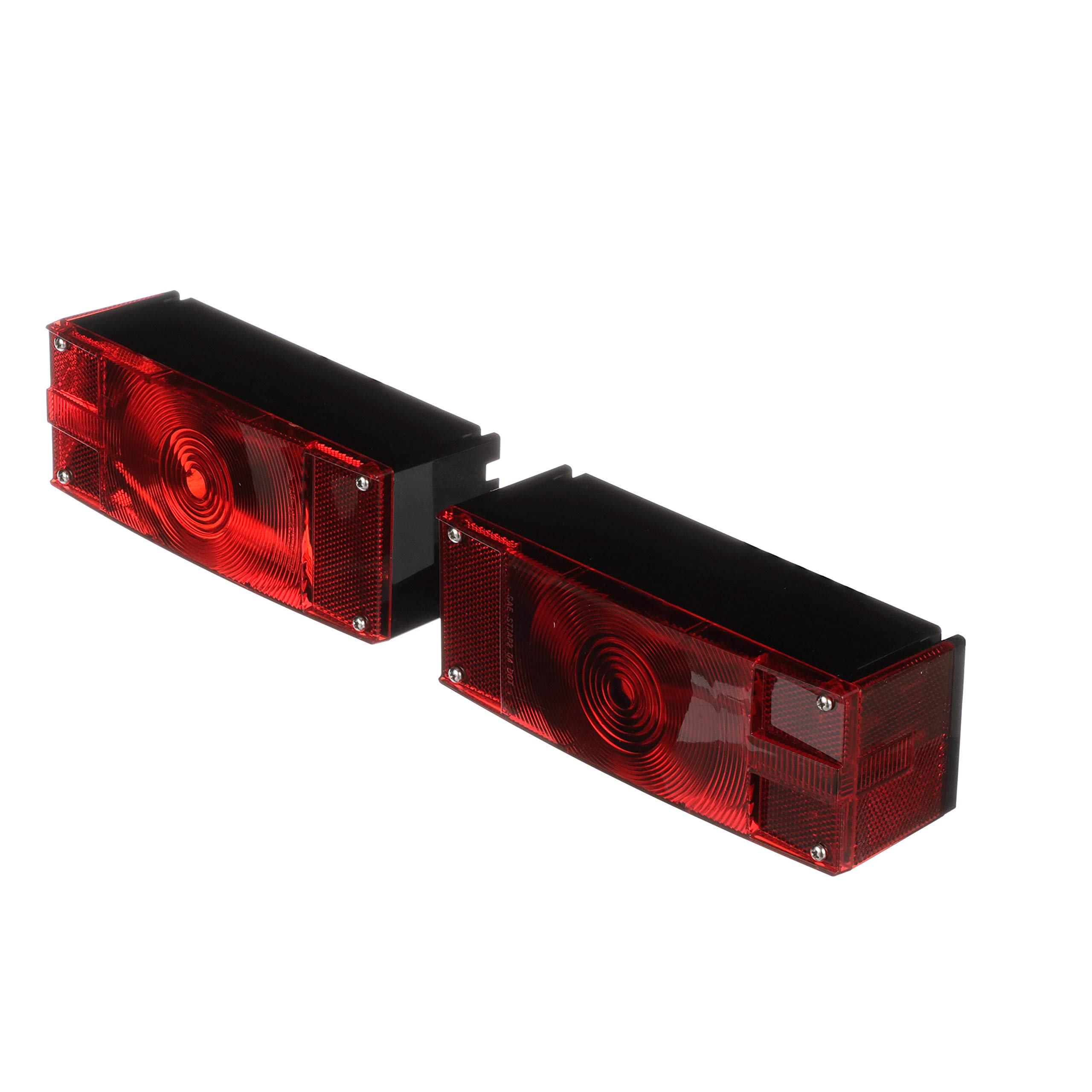 Attwood 14063-7 Low-Profile Submersible Trailer Light Kit, for Trailers Over 80 Inches Wide, 2 Lamps, Wiring Harness