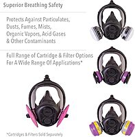 Honeywell North RU6500 Series Niosh-Approved Full Facepiece Silicone Respirator, Medium (RU65001M) 1 Count (Pack of 1)