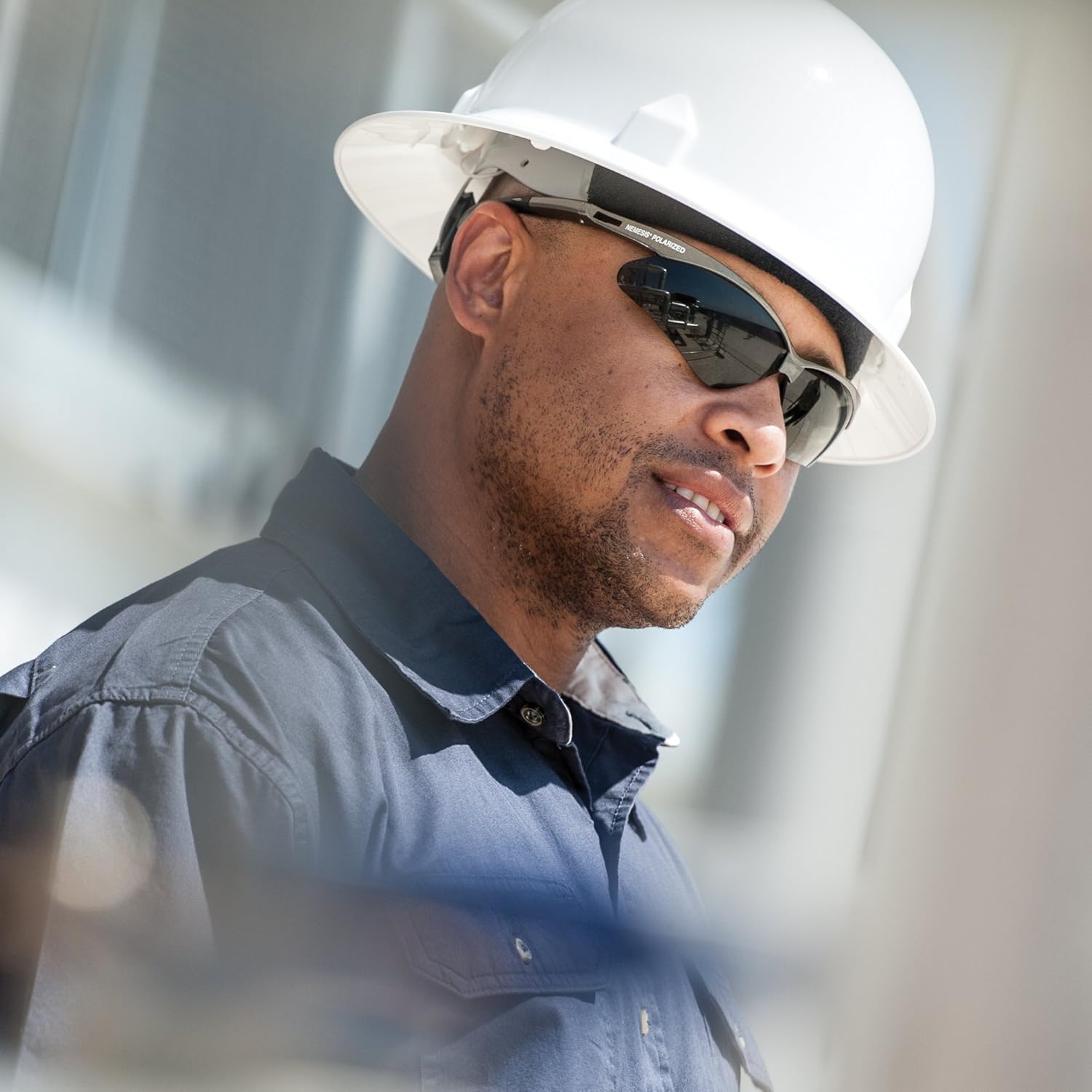 KLEENGUARD™ V30 Nemesis™ Polarized Safety Glasses (28635), Smoke Grey Lenses, Gunmetal Frame