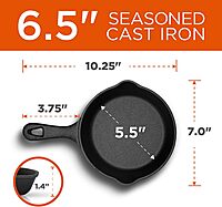 COMMERCIAL CHEF Pre-Seasoned Cast Iron Skillets