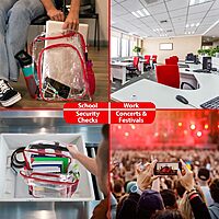 TRAILMAKER Heavy Duty Clear Backpack | Transparent Stadium-Approved for Women, Men, School, Travel