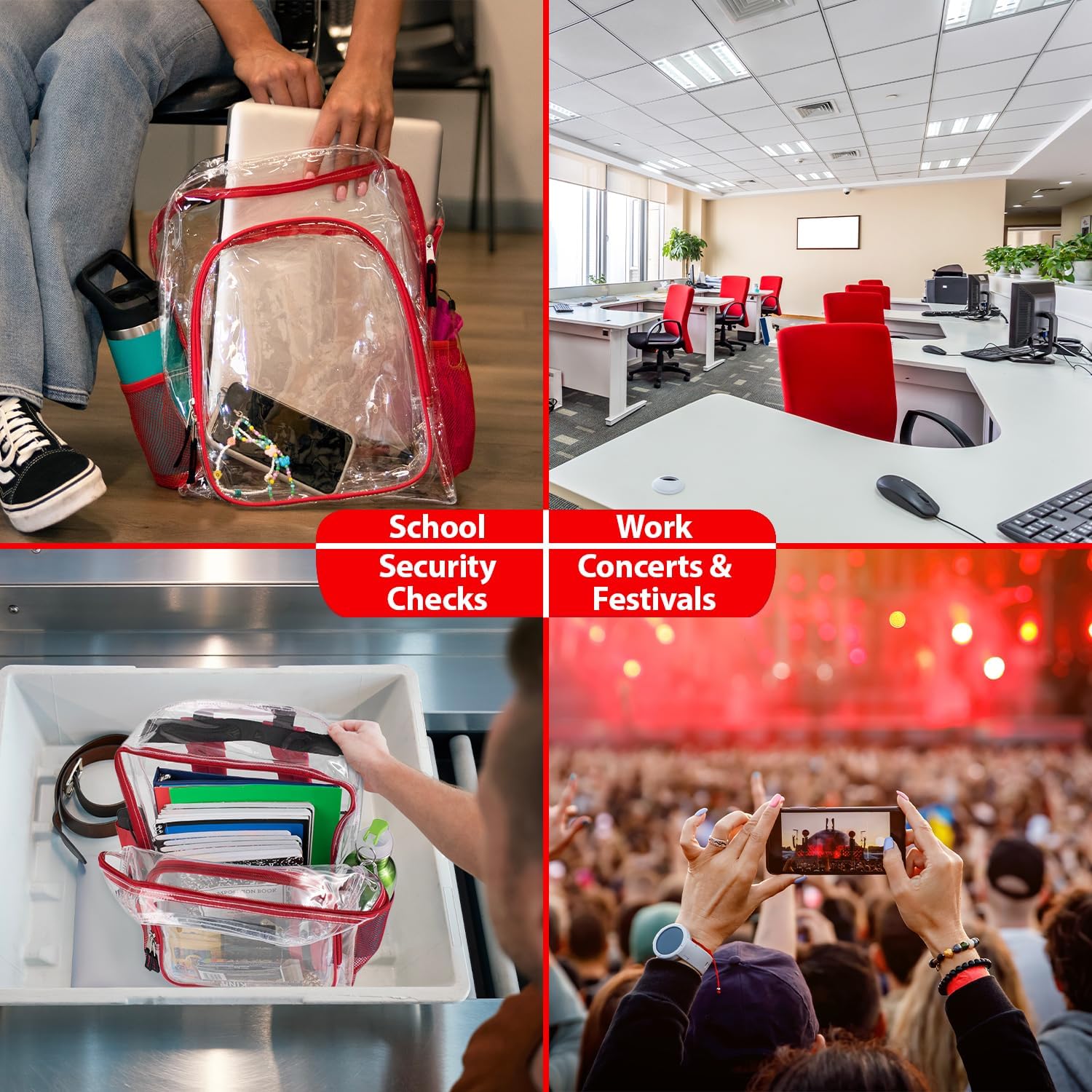 TRAILMAKER Heavy Duty Clear Backpack | Transparent Stadium-Approved for Women, Men, School, Travel