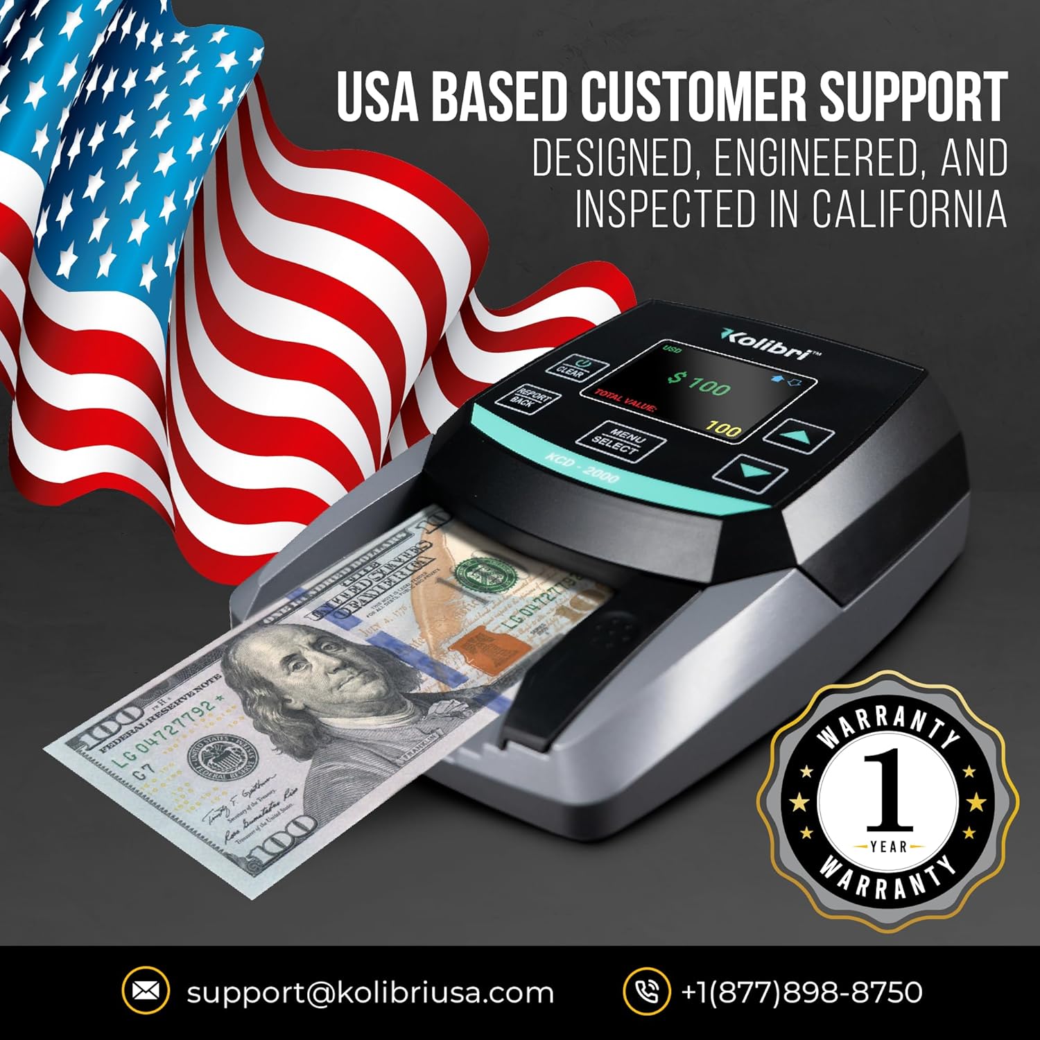 KOLIBRI All-Orientation Portable Counterfeit Bill Detector