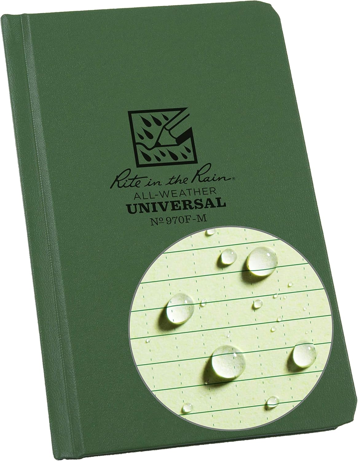RITE IN THE RAIN Weatherproof Hardcover Pocket Notebook, Universal Rule, 160 Pages